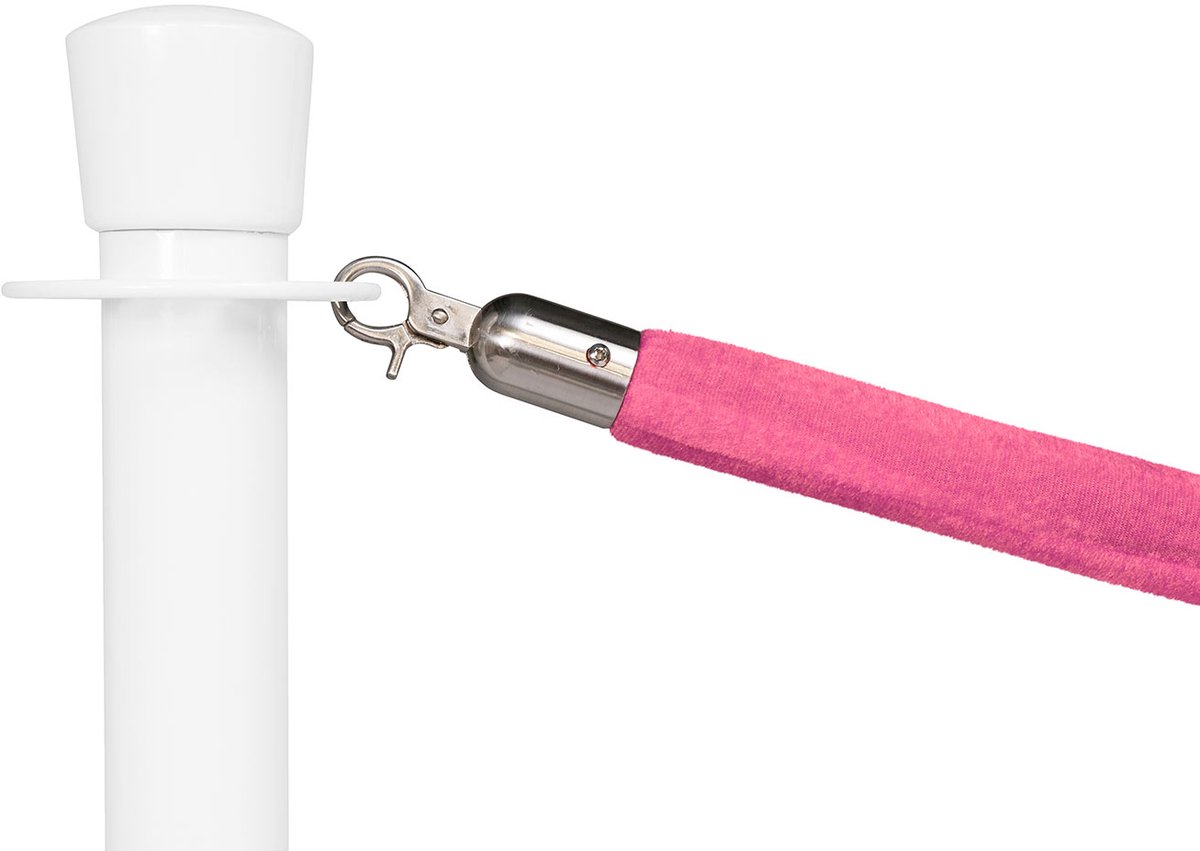   | Afzetkoord Velours | Geborsteld Chroom - Roze